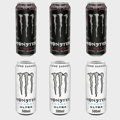 Monster Energy Mix – Ultra Black & Ultra White 0,5l | Zuckerfrei | Energy Drink Duo