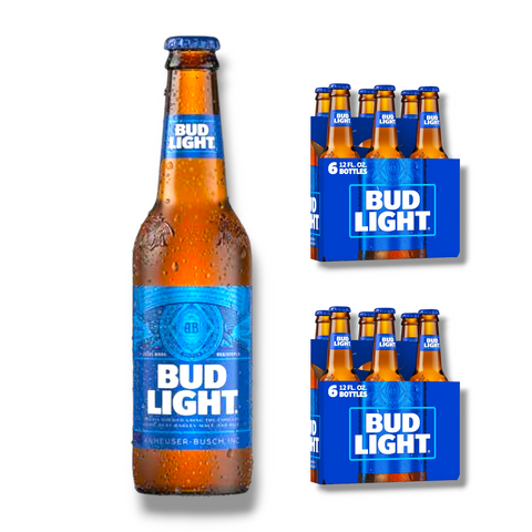 12 Flaschen Bud Light 355 ml – leichtes, süffiges Bier in kompakter Vorratsbox