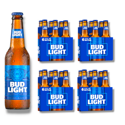 24er-Pack Bud Light 355 ml – kalorienarmes Lagerbier im Karton für Feiern oder den Vorrat