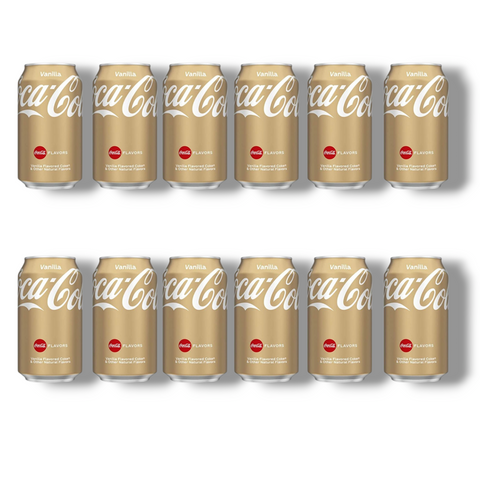 Coca-Cola Vanilla 12er-Pack – 12 Dosen mit der beliebten Vanille-Cola, ideal für Partys und Vorrat