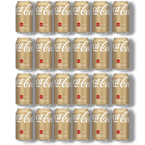 Coca-Cola Vanilla 24er-Pack – Große Vorratspackung mit 24 Dosen Vanille-Cola, perfekt für jeden Anlass