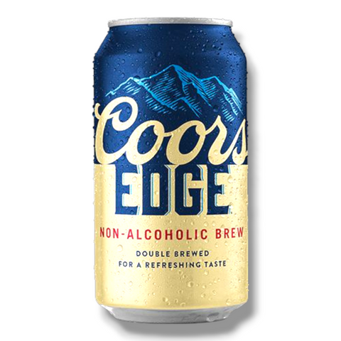 Produktbild der Coors Edge Einzeldose mit 330 ml. Das alkoholfreie Lagerbier überzeugt mit vollem Geschmack und typischem Coors-Design.