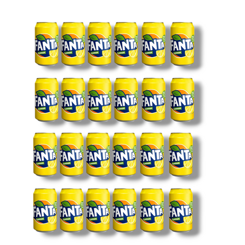 24er-Pack Fanta Lemon – Vorratsbox mit 24 Dosen zitroniger Fanta, perfekt gekühlt genießen