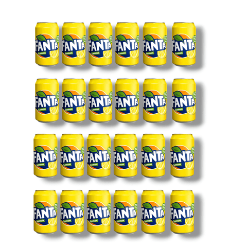 24er-Pack Fanta Lemon – Vorratsbox mit 24 Dosen zitroniger Fanta, perfekt gekühlt genießen