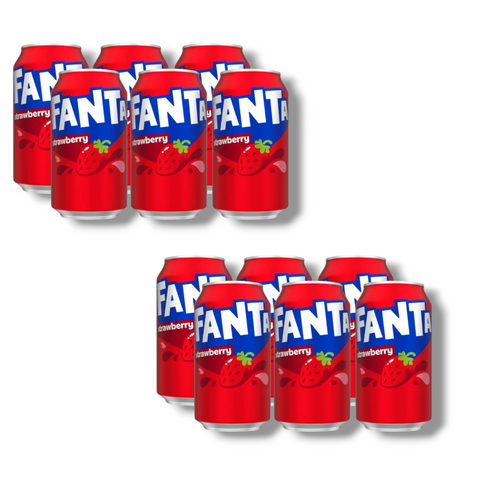 12er-Pack Fanta Strawberry – Erdbeerlimonade aus dem Ausland, perfekt für Fans und Vorrat