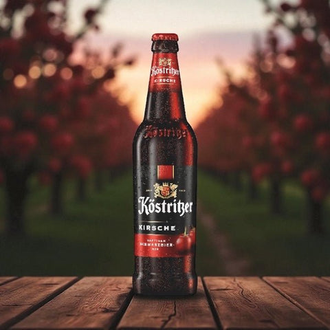 Flaschen Köstritzer Kirsch in natürlicher Umgebung