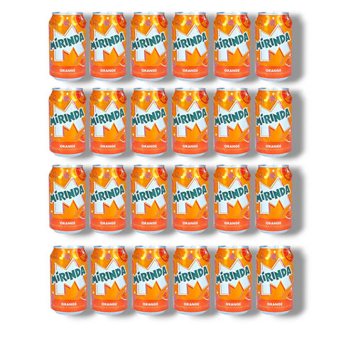 Mirinda Orange 24er-Pack – große Vorratsbox mit fruchtiger Orangenlimonade in Dosen