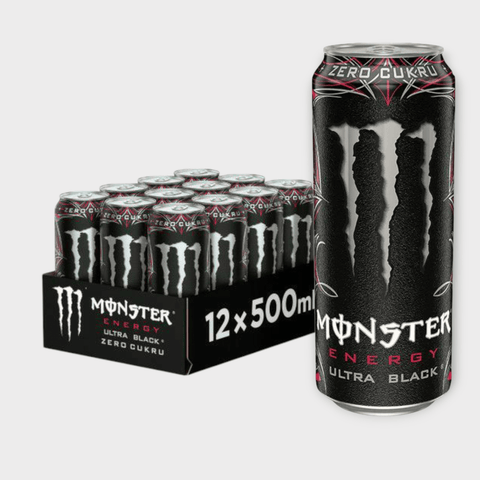Vorratspack Monster Ultra Black – 12 zuckerfreie Energy Drinks mit Kirschgeschmack