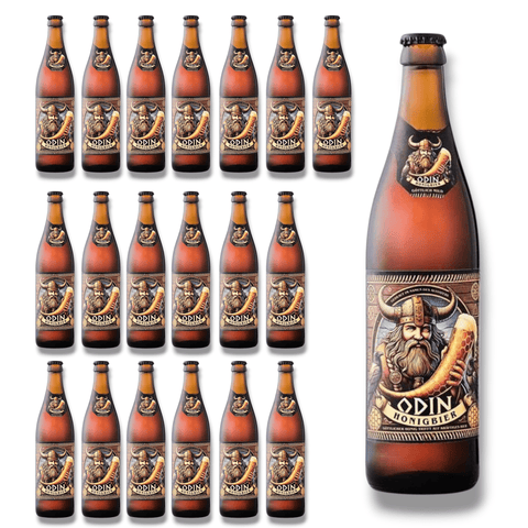 Zwanzigerpack Odin Trunk Honigbier – charaktervolles Honigbier in braunen Mehrwegflaschen