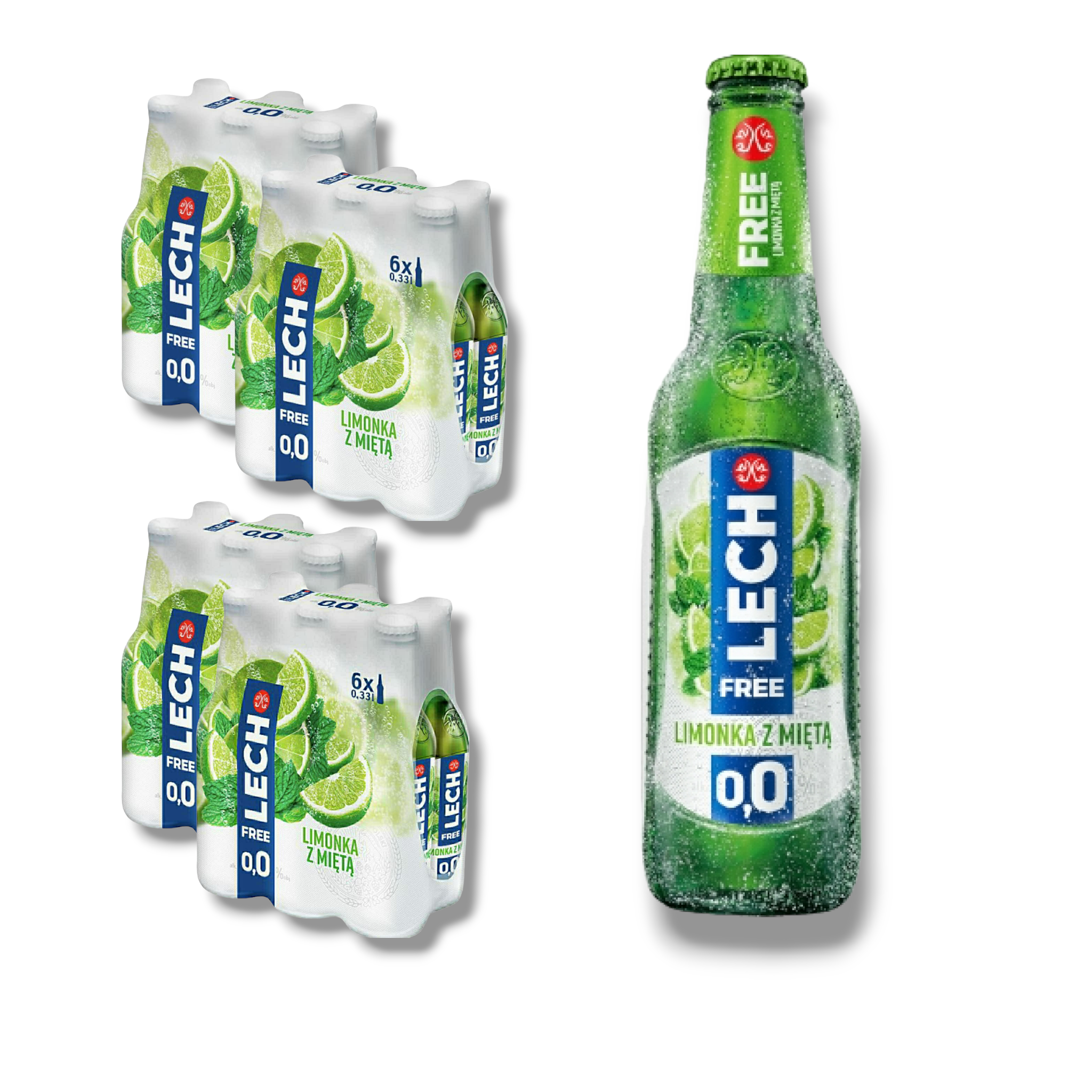 Lech free 0,33l- Limette & Minze alkoholfreies Bier aus Polen 0,0% Vol.