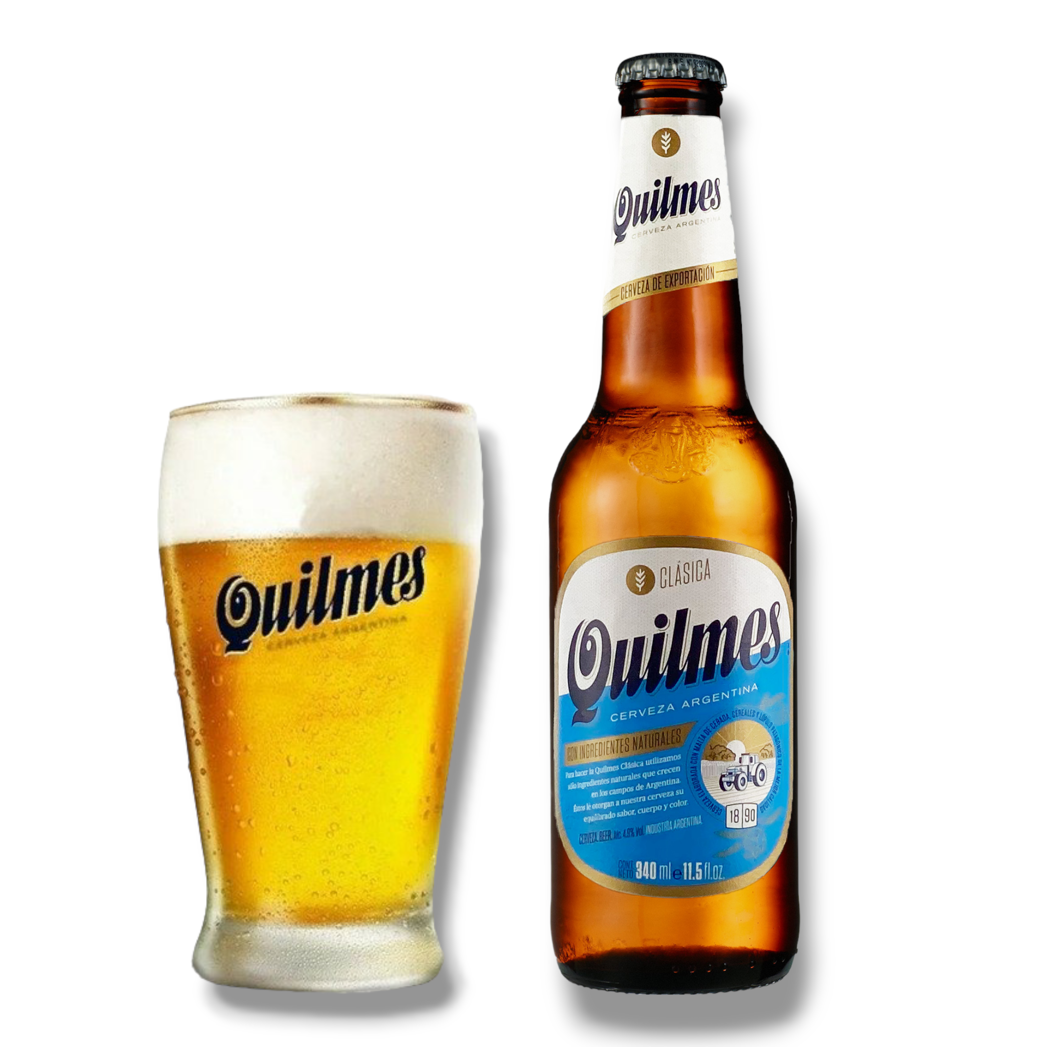 Quilmes Cerveza Argentina Glas 0,3l mit Goldrand
