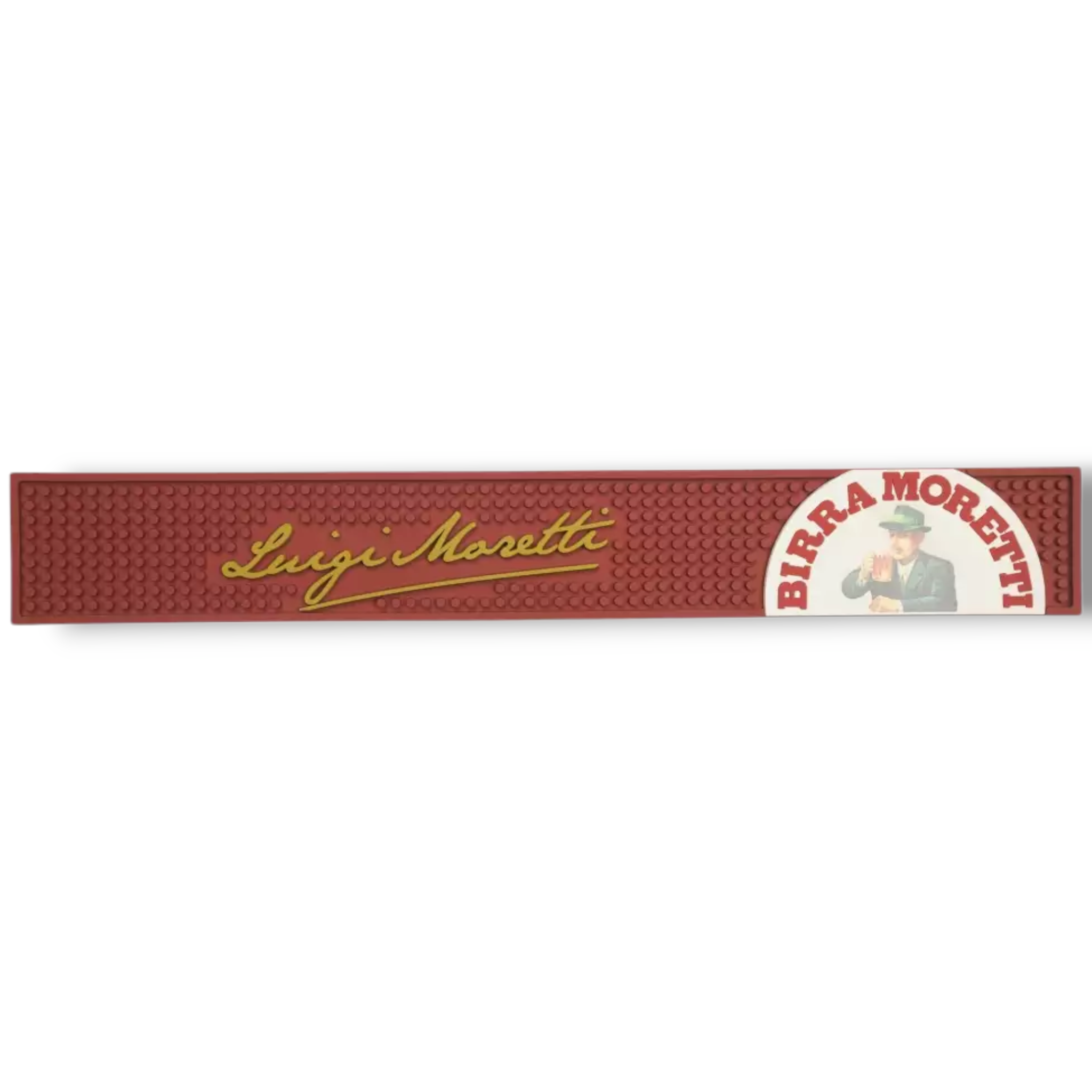 Birra Moretti Bier Barmatte 30cm x 10cm Luigi Moretti Runner Gläser Abtropfmatte Antirutsch