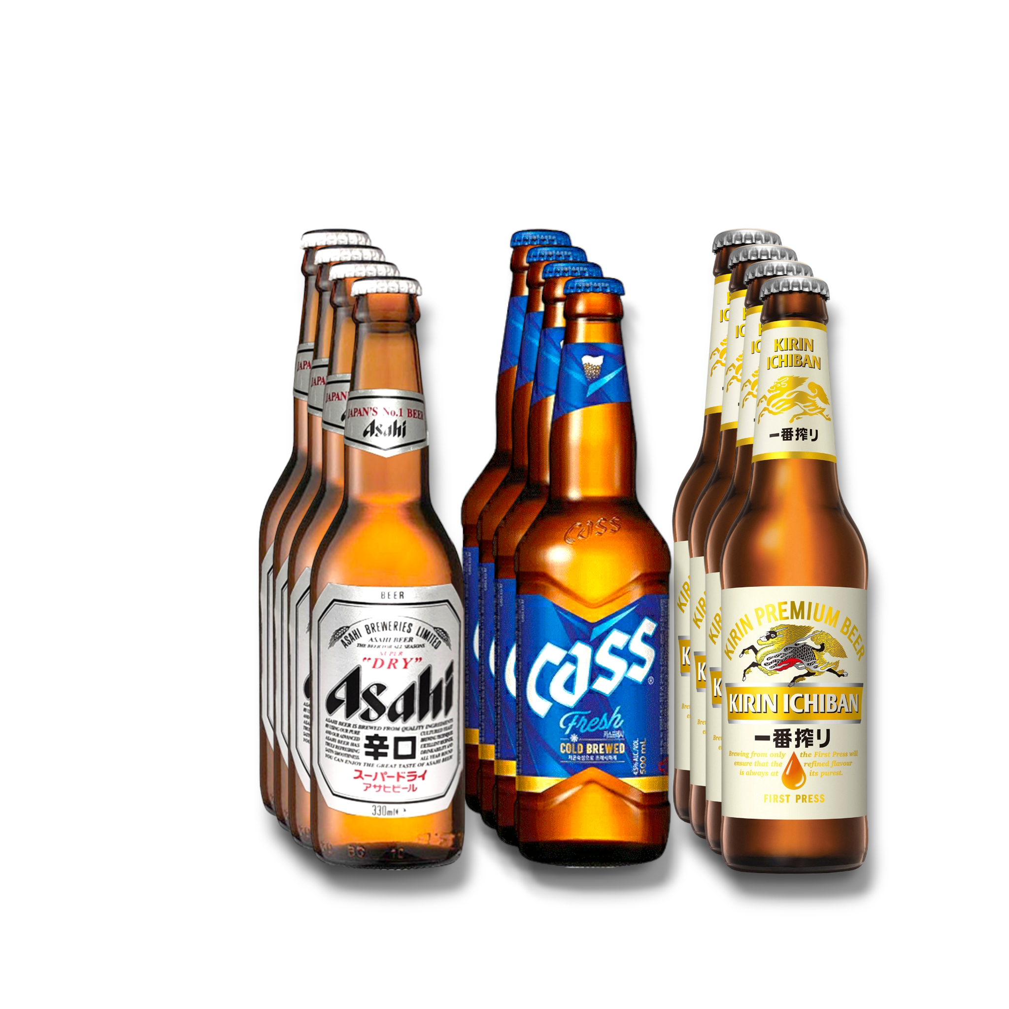 Asahi Super Dry - Cass Fresh & Kirin Ichiban Bundle