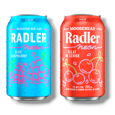 Moosehead Radler Neon Bundle - Blue Raspberry 355ml & Cherry Blast 355ml