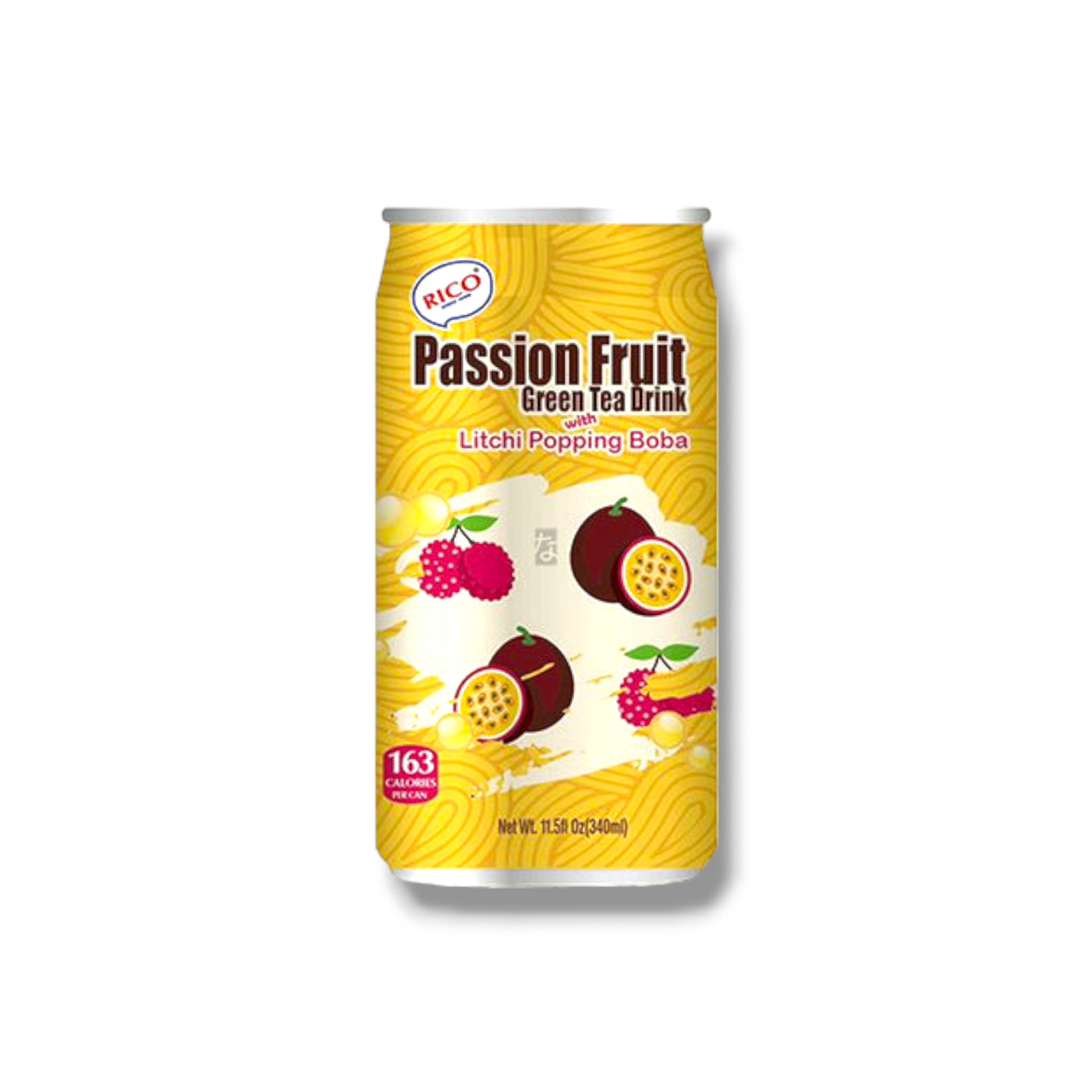 RICO Green Tea Drink Passionsfrucht mit Litchi Boba 340ml aus Taiwan