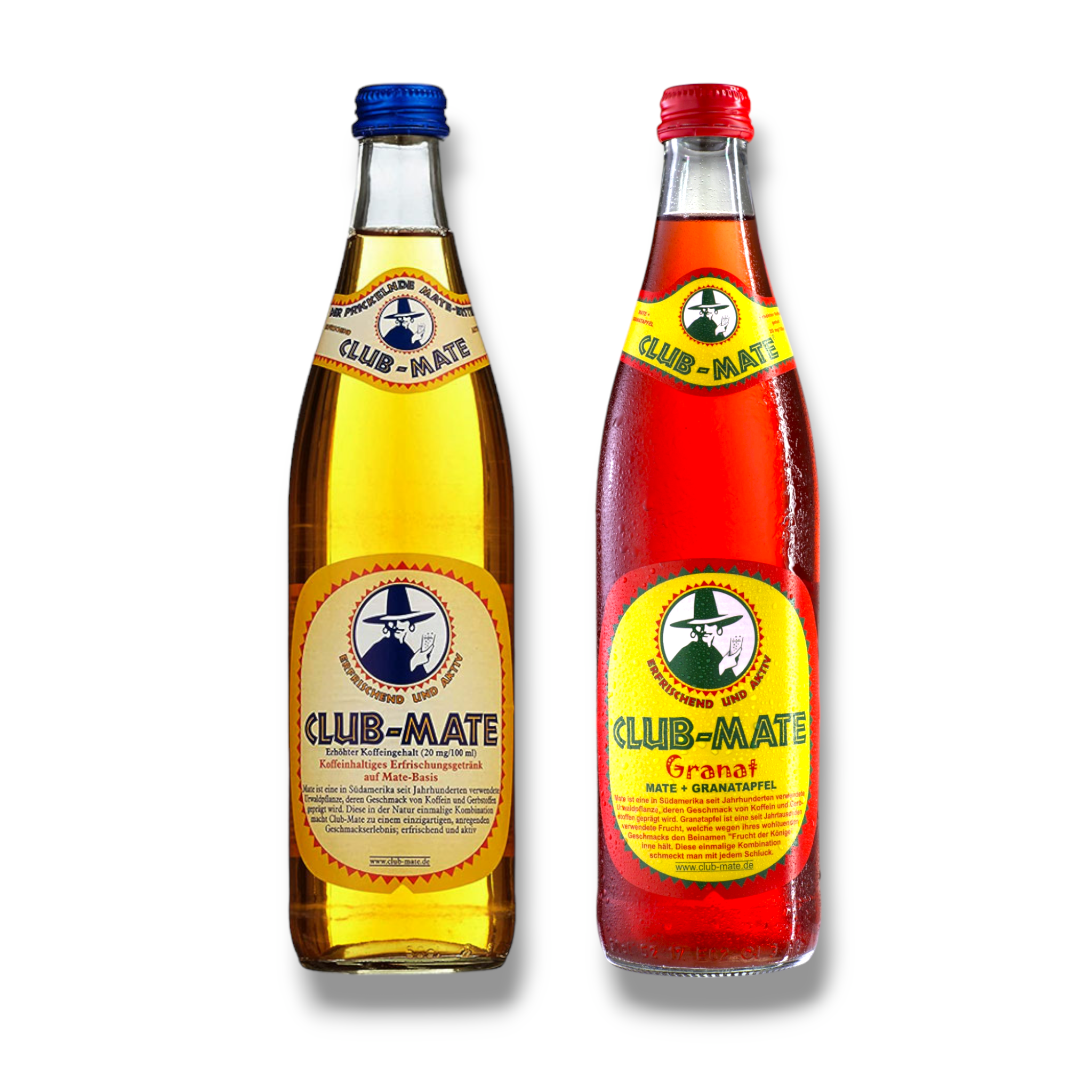 Club Mate Mix - Original & Granatapfel - Koffeinhaltiges Erfrischungsgetränk auf Mate-Basis