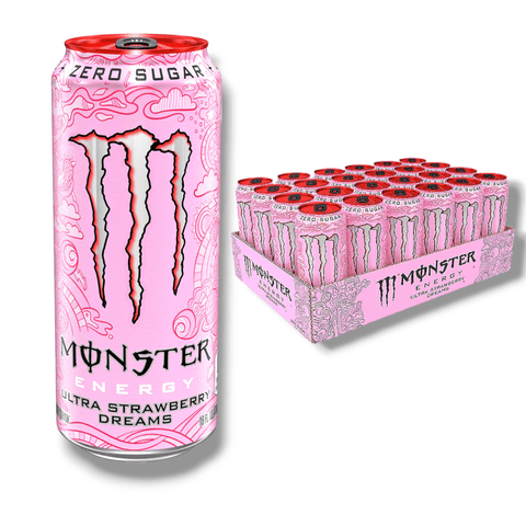 Monster Ultra Strawberry Dreams 0,5l– Zuckerfreier Energy Drink mit Erdbeergeschmack