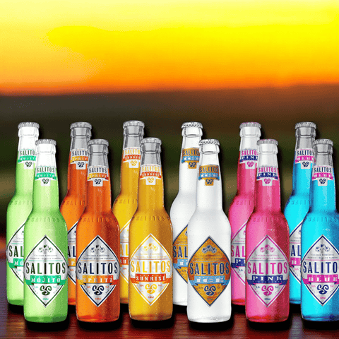 salitos bier mix, verschiedene sorten, pink, blue, ice, sunrise, spritz, mojito