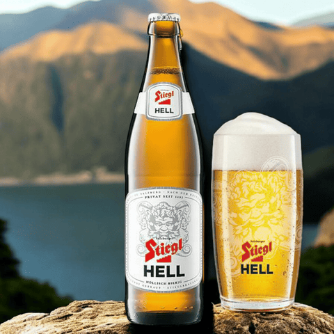 Stiegl Hell - Voller Biergenuss aus Österreich mit Glas