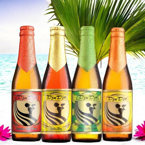 DjuDju Probierset - Fruchtbier aus Afrika je 0,33l- 4 Sorten je eine Flasche