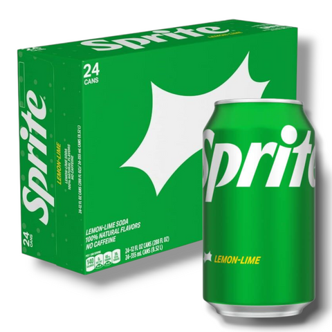 Sprite 24er-Pack – Vorratspack mit 24 Dosen spritziger Zitronenlimonade, das Original in Dosen