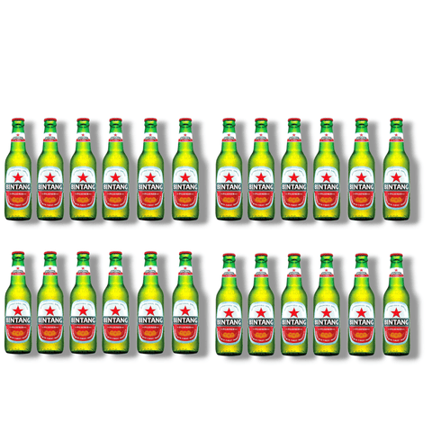 24er-Kasten Bintang Bier 330 ml – indonesisches Lagerbier in der praktischen Großpackung