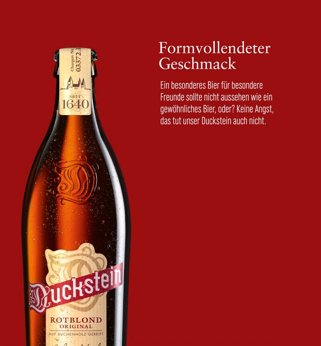 Duckstein Rotblond Original 0,5l - Auf Buchenholz gereiftes Bier mit 4,9% Vol.