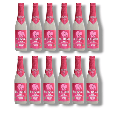 Delirium Red – 12 Flaschen à 330 ml, belgisches Fruchtbier in markanter Porzellanflasche