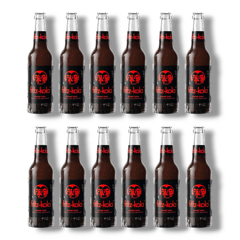 12er Pack Fritz-Kola Super Zero 330ml Flaschen – zuckerfreie Kola mit Koffein