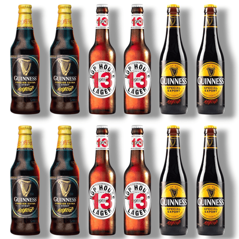Guinness Mixpaket 12er Pack mit je vier Flaschen Foreign Extra Stout, Special Stout und Hop House 13 Lager