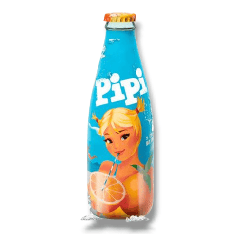 Pipi Limonade 250ml Glasflasche auf weißem Hintergrund