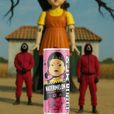 Einzeldose Squid Game Energy Drink Watermelon 250ml mit Serienmotiv