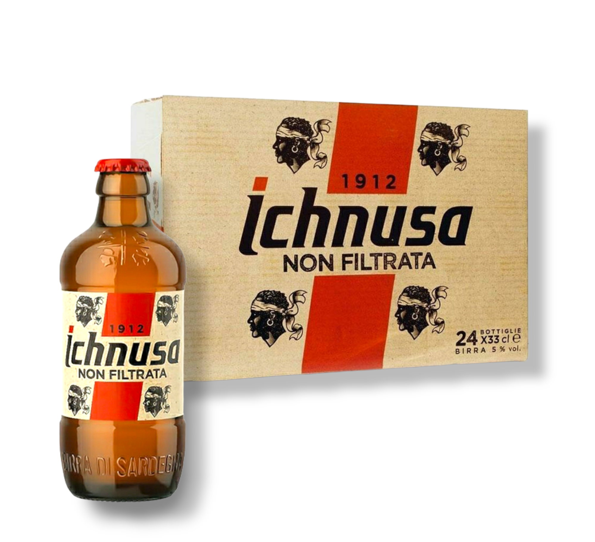 Ichnusa Non Filtrata 0,33l - Sardisches Kultbier- unfiltriert mit 5% Vol.