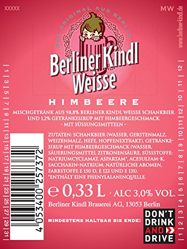 Berliner Kindl Weisse 0,33l - Himbeere mit 3% Vol.