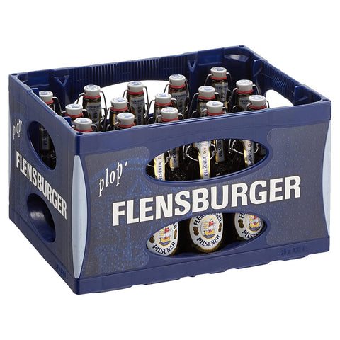 Flensburger Pils Bügelflaschen 0,33l mit Kasten -inkl. 3 EUR Pfand -mit 4,8% Vol.