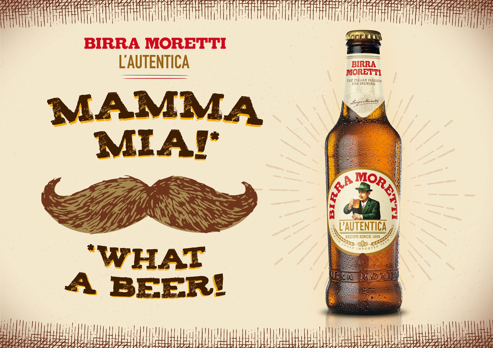 Birra Moretti L'Autentica 0,33 l- Premium Lager aus Italien mit 4,6% Vol.