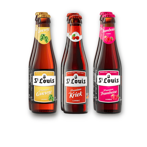 St. Louis Premium Bier Mix -Kriek, Framboise & Gueuze - Fruchtbier aus Belgien- Lambic