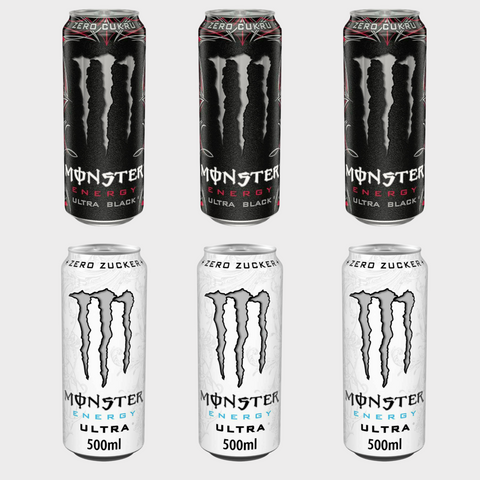 Monster Energy Mix – Ultra Black & Ultra White 0,5l | Zuckerfrei | Energy Drink Duo
