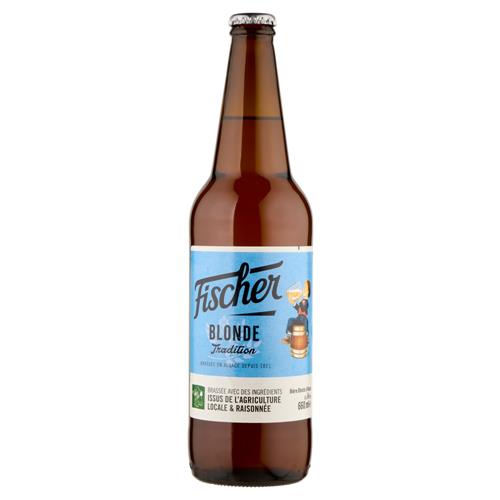 Fischer Blonde Tradition 0,65l- Bier aus der Brasserie Fischer im Elsass mit 6% Vol.