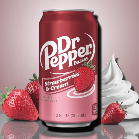 Dr. Pepper Strawberry & Cream 0,35l– Erfrischungsgetränk mit Erdbeer‑&‑Cream‑Aroma