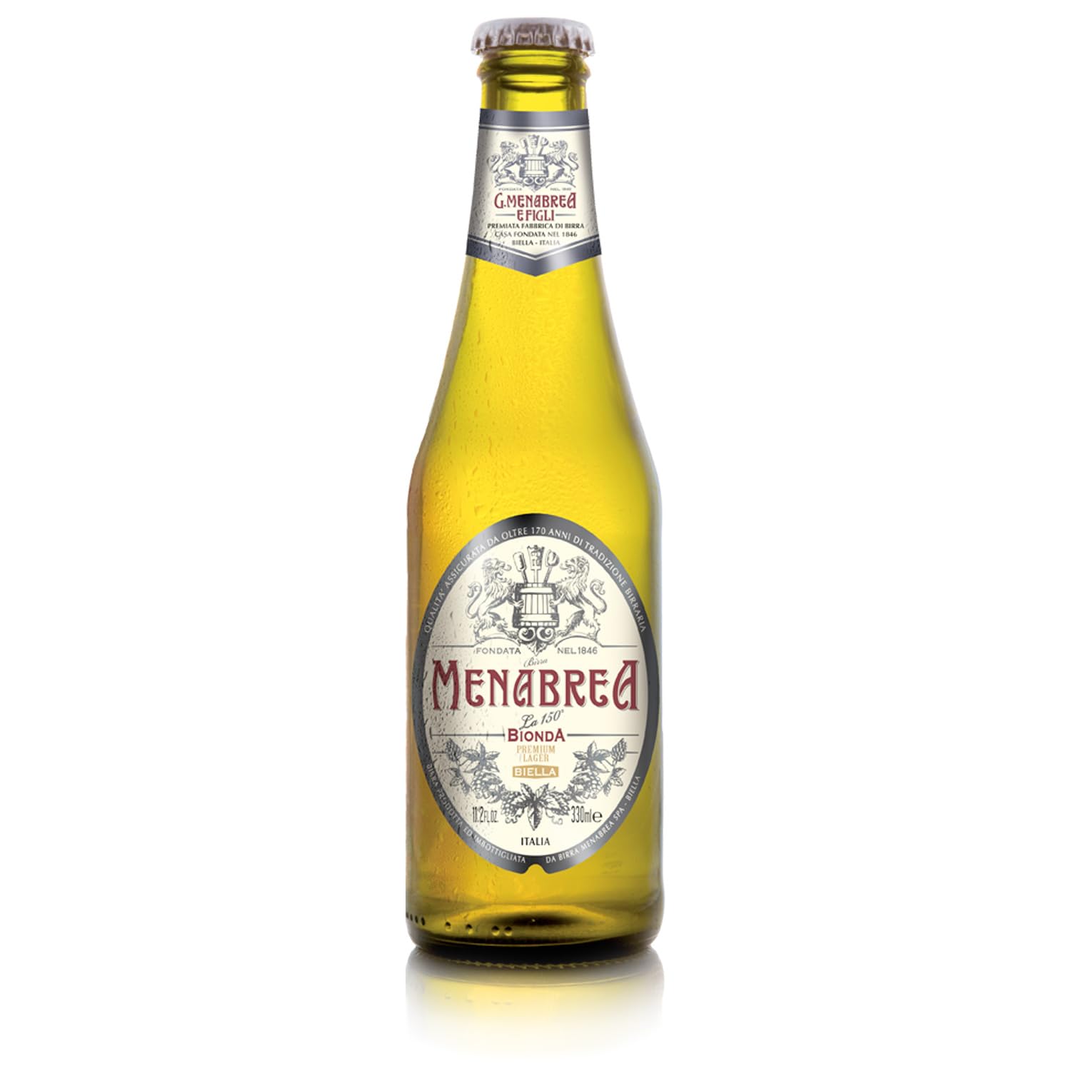 Birra Menabrea Bionda 0,33l- Premium Lager aus Italien mit 4,8% Vol.