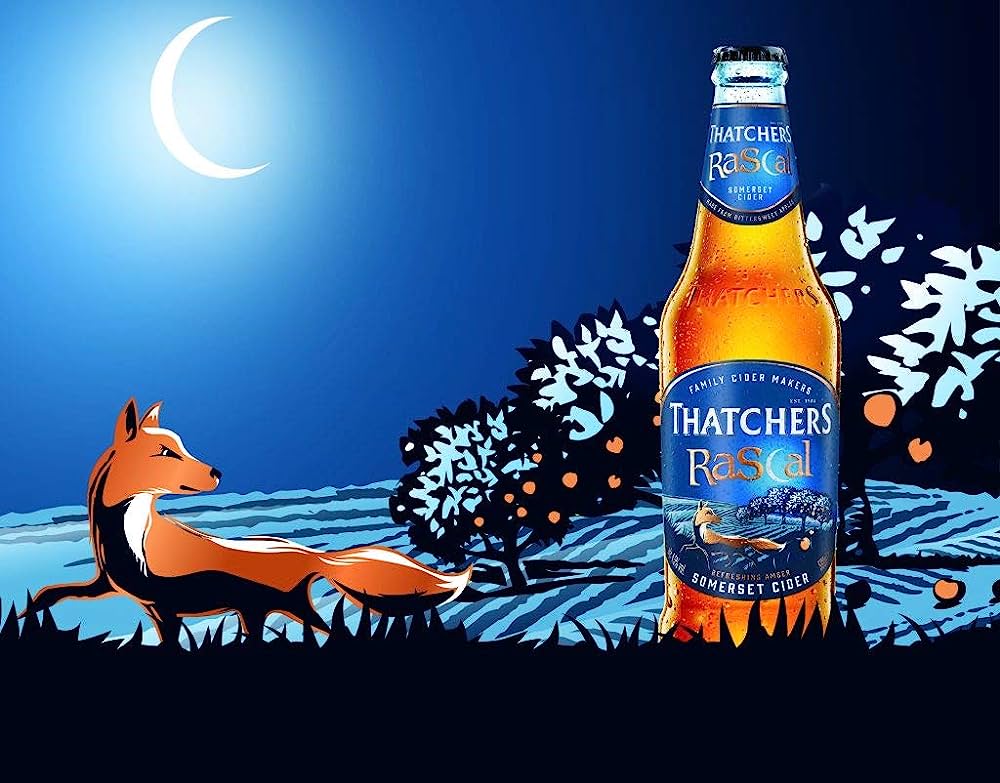 Thatchers Rascal 0,5l- Refreshing Amber Somerset Cider mit 4,5% Vol. - Apfelwein aus Großbritannien