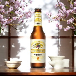 Kirin Ichiban Bier 0,3l + Original Bierglas/ Pint 0,2l- Japanisches Premium Bier mit 5% Vol.