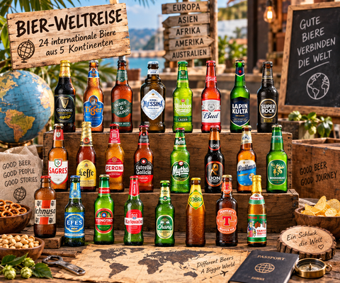 24 internationale Biere – Biermixpaket „Reise um die Bierwelt“