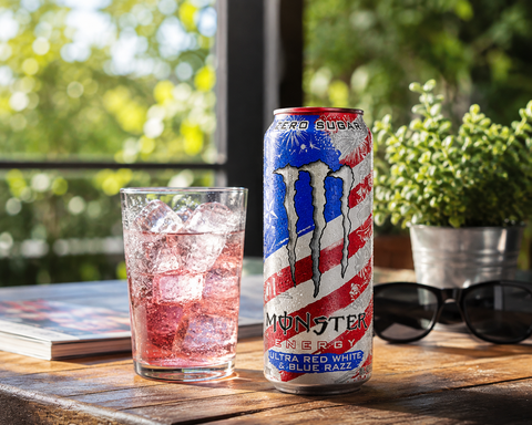 Monster Ultra Red White & Blue Razz 473 ml – Zero Sugar Energy Drink