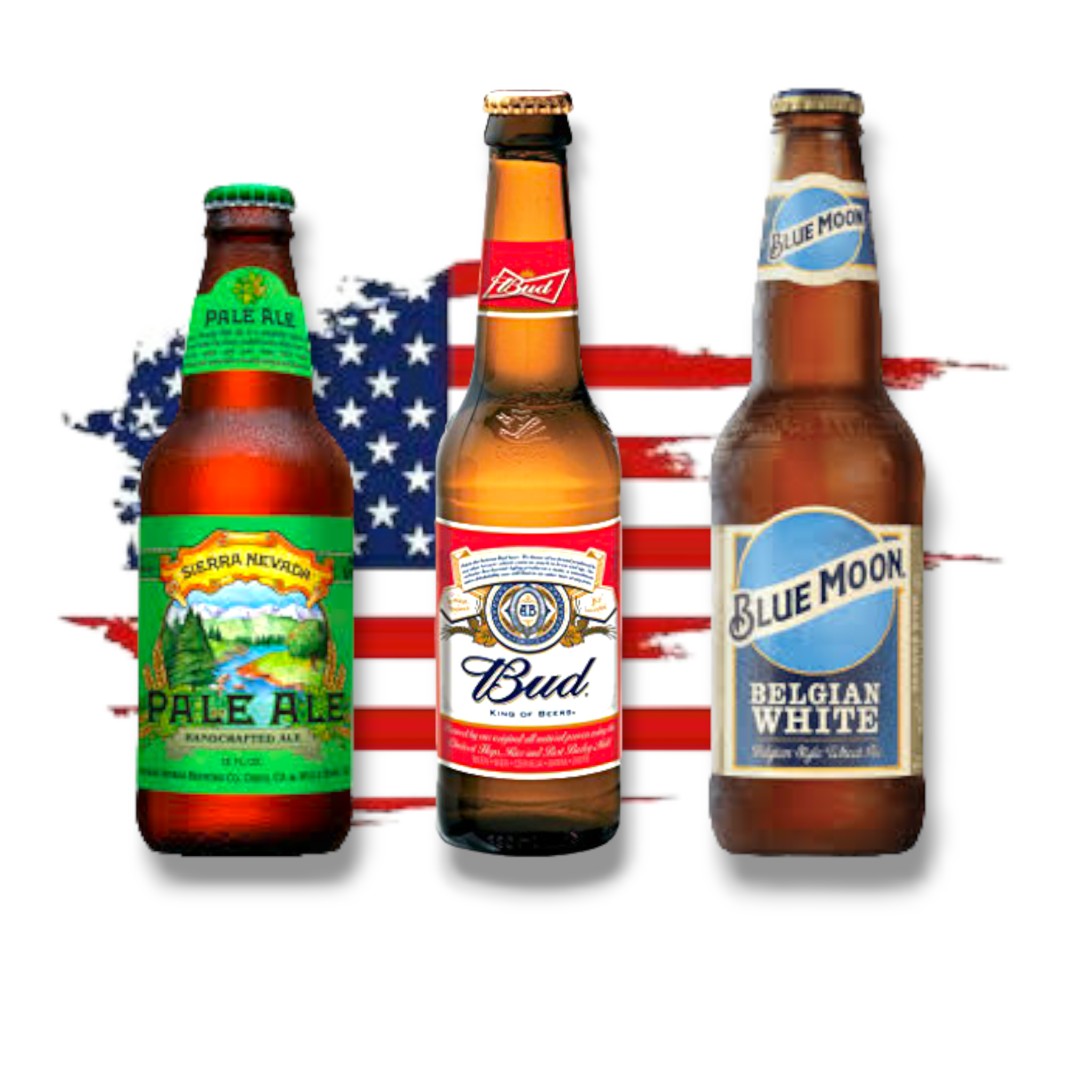 Deine Reise nach Amerika - Sierra Nevada - Bud King of Beer- Blue Moon Belgian White 0,3l