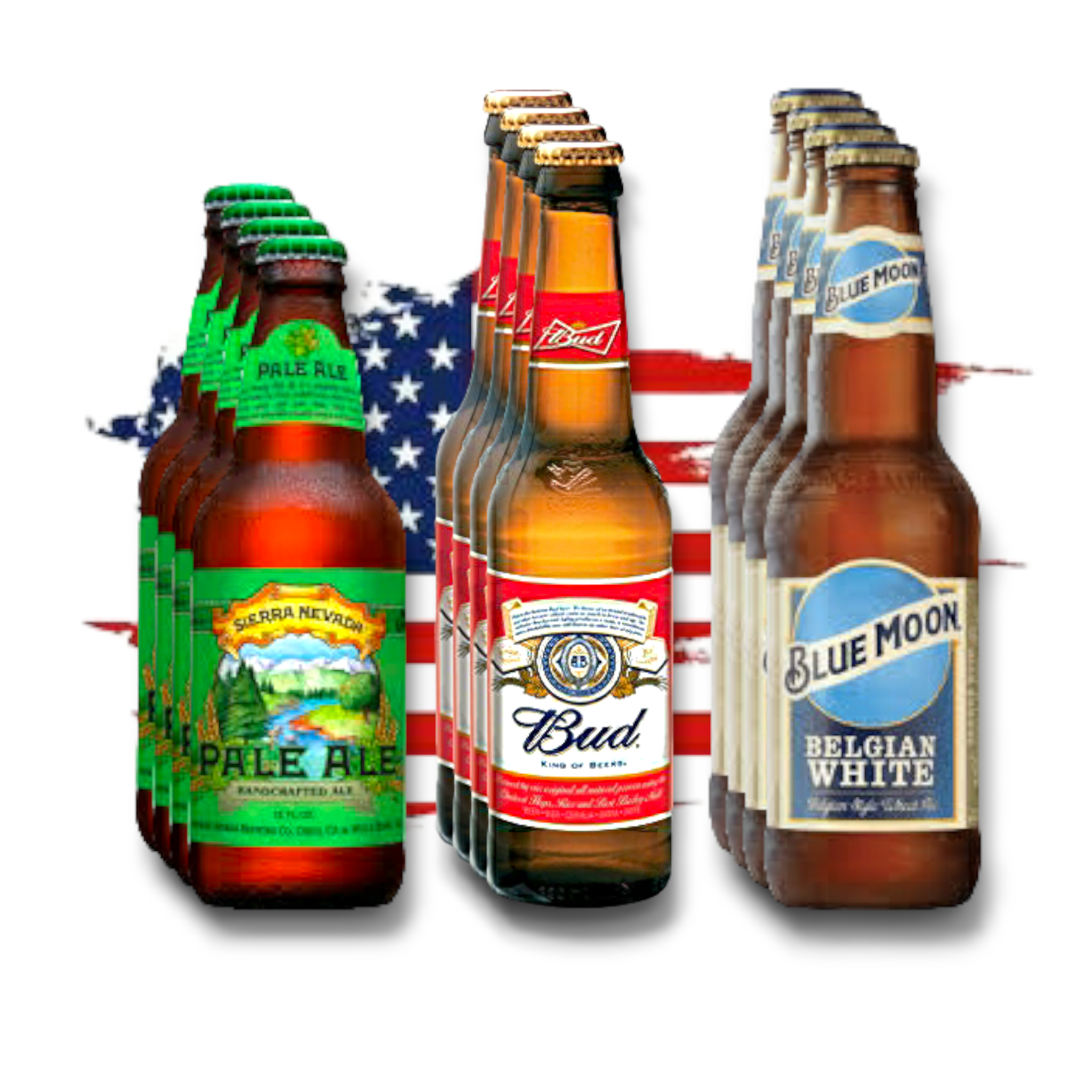 Deine Reise nach Amerika - Sierra Nevada - Bud King of Beer- Blue Moon Belgian White 0,3l