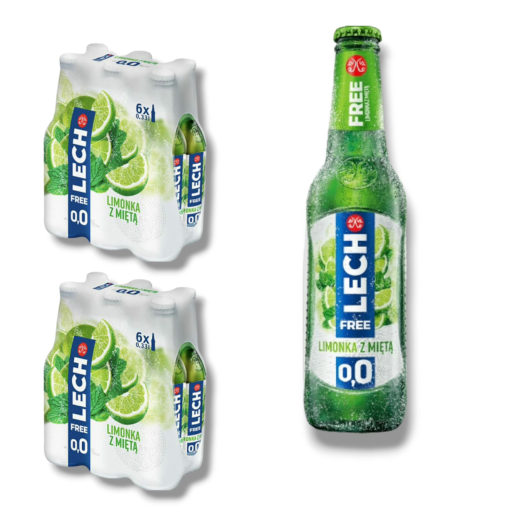 Lech free 0,33l- Limette & Minze alkoholfreies Bier aus Polen 0,0% Vol.