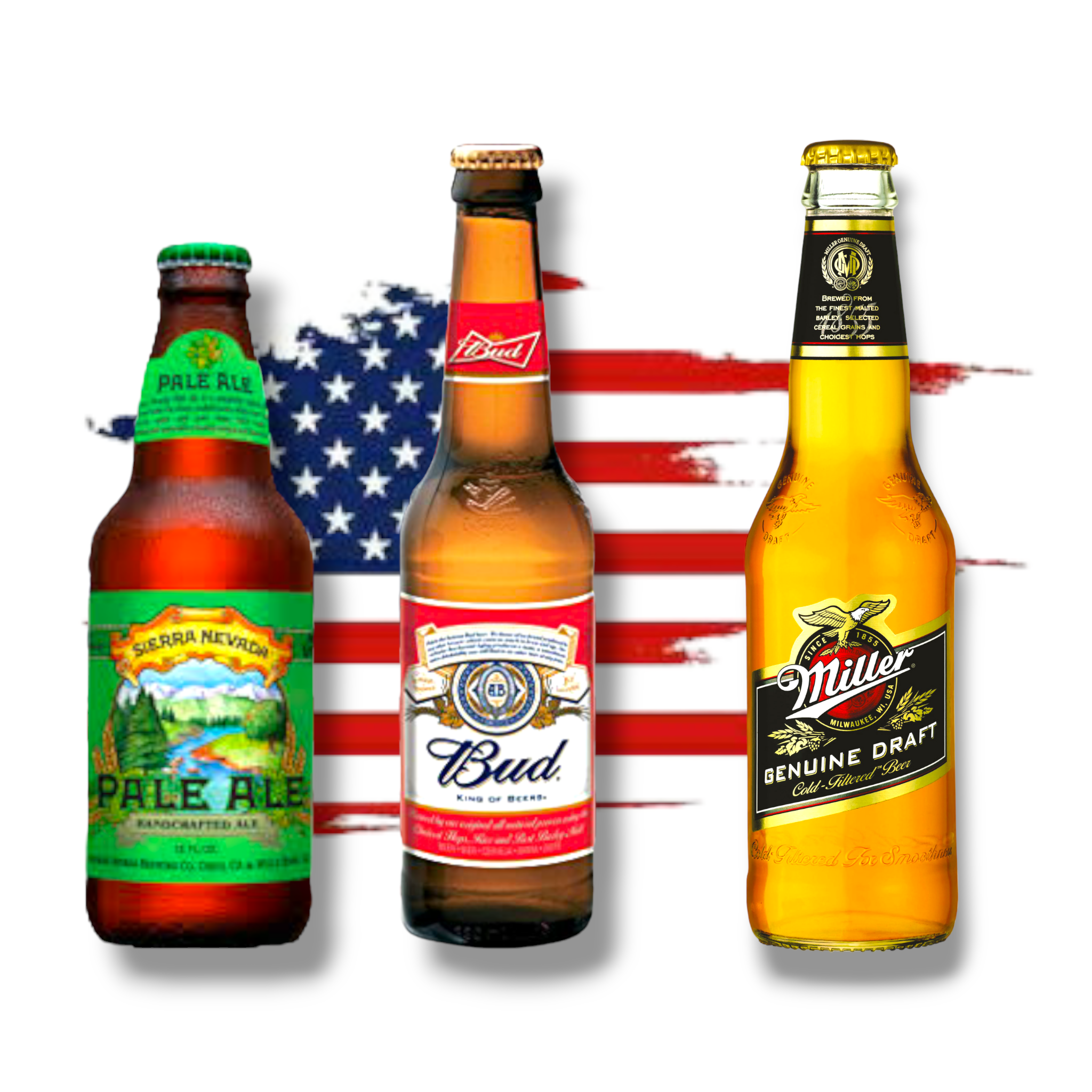 Deine Reise nach Amerika - Sierra Nevada - Bud King of Beer-Miller Genuine Draft