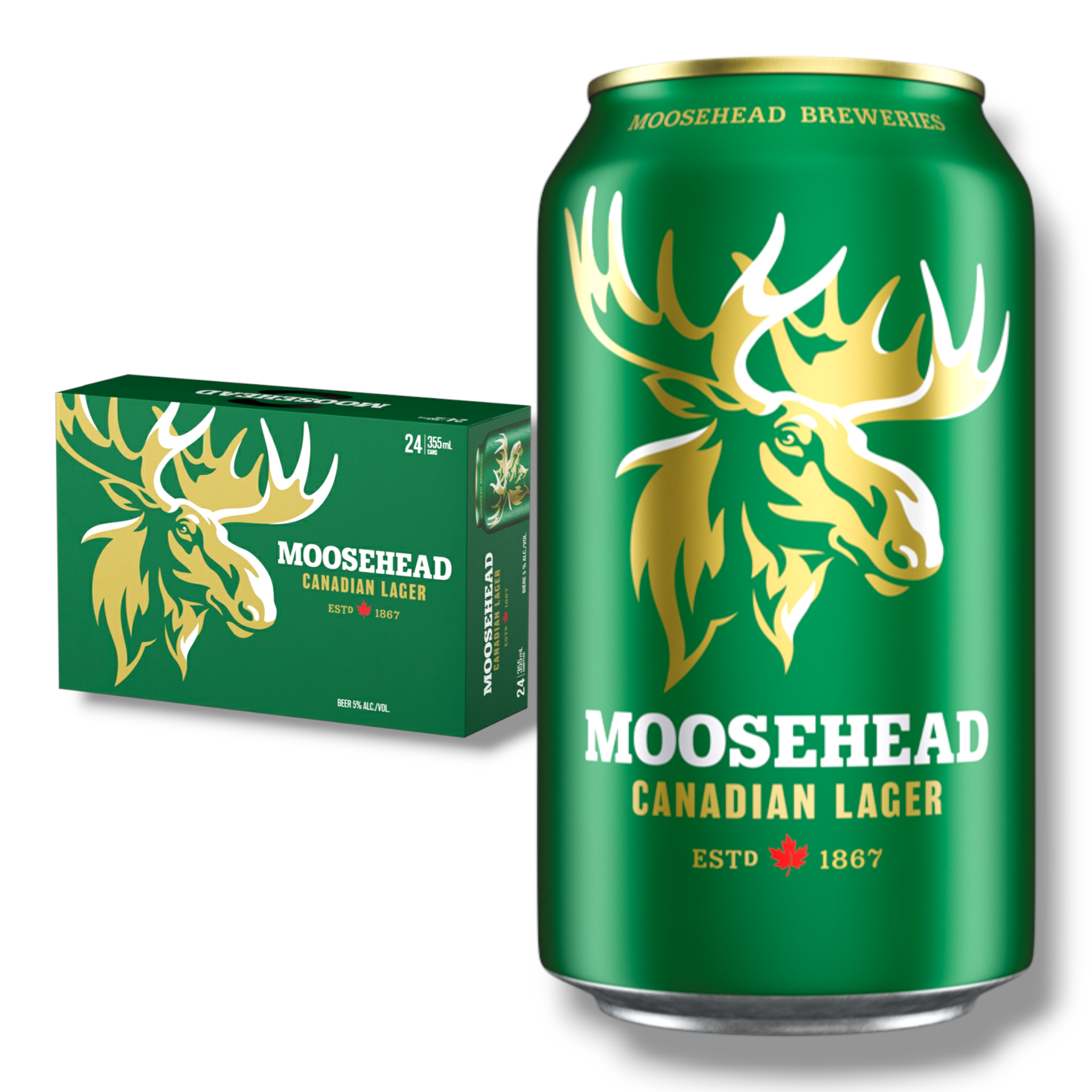 Moosehead Lager Dose 355ml-  Goldenes Lager aus Kanada mit 5% Vol.